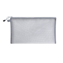 Canvas zipper pouch for DIY craft and makeup gray