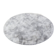 Round shaggy area rug gray 48x48 inches
