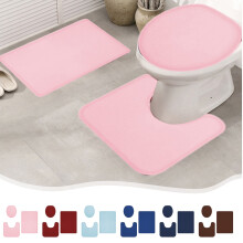 PRETXORVE bath mat set absorbent printed 3-piece