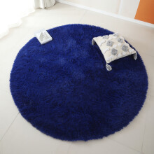 Navy Blue Round Shaggy Area Rug 72x72 Inches