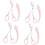 Eyebrow Scissors Stainless Steel Arc Shape Pink 3-Pack 1