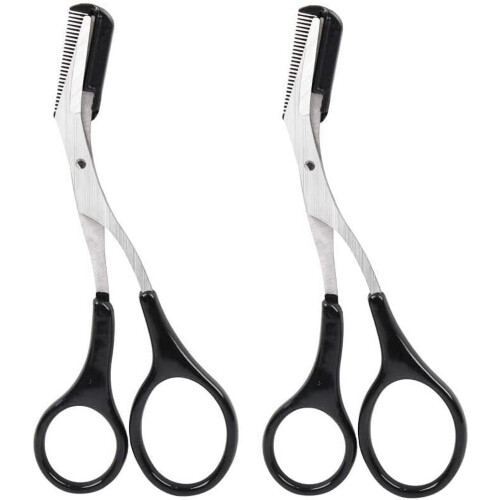 Eyebrow Trimmer Scissors Stainless Steel 2PCS