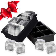 Silicone Ice Cube Tray 2-Inch with Lids 2-Pack