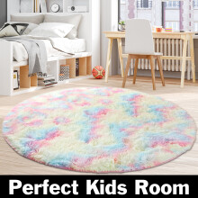 Round shag rug fluffy washable non-slip 63.78 in