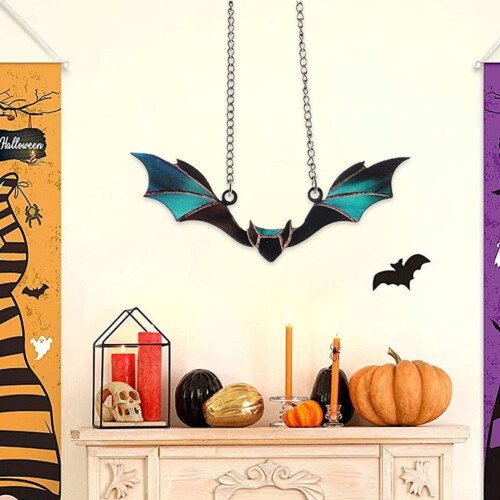 Blue Gothic Bat Pendant Decoration for Halloween Party 2
