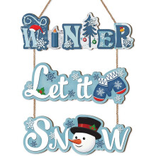 Christmas wall decoration blue snowflake snowman