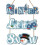 Christmas wall decoration blue snowflake snowman 1