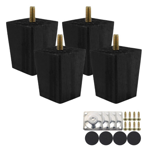 Wooden Sofa Legs Set of 4 Solid Height Replacement Feet