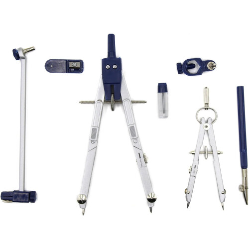 Stainless Steel Compass Set Geometry Drafting 5-Piece 1