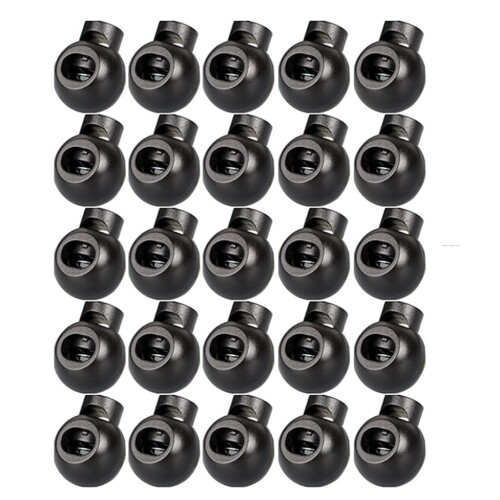Black Rope Cord Locks Plastic Toggle25pcs 1
