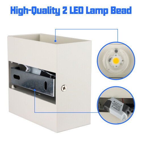 LNGOOR LED wall sconce cube up-down light white 1
