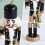 Wooden Soldier Nutcracker Ornament Gold Black Glitter 7