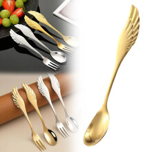 Angel Wing Spoon Fork Set Elegant Streamlined Design 3pcs