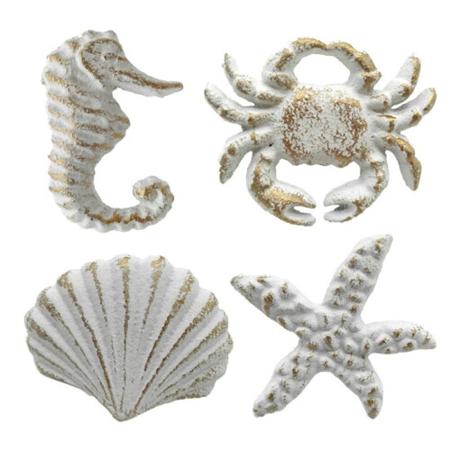 12Pcs Retro Marine Style Cast Iron Drawer Handle-Kitchen Cabinet Wardrobe Closet Hardware,White 1