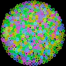 Glow-in-the-Dark Acrylic Hair Beads Mix 9 Colors 1900 Pcs