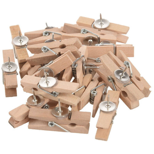 Chinchetas con clips de madera (80 unidades) 2