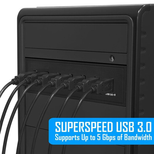 2X 7 Port USB 3.0 Hub 5Gbs 5.25inch CD-ROM Drive Bay CD ROM Front Panel for Computer Case 2