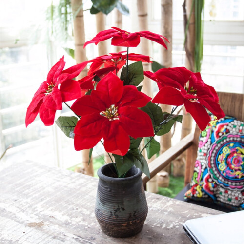 Künstliche Weihnachtssternblume Red7-Fork Dekoration 2
