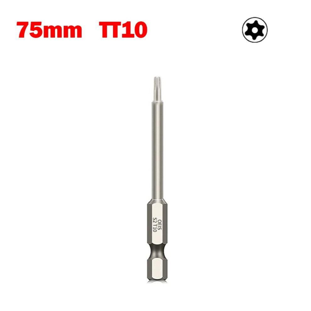 Glfsil Hollow Torx Screwdriver Bit T40 75Mm Hex Shank 9314556519727