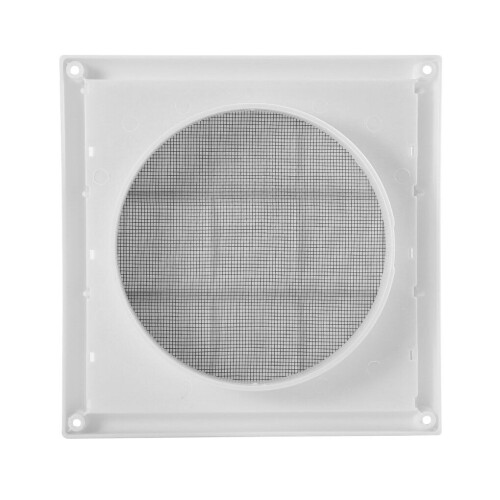 Μάσκα αεραγωγού πλαστική λευκή 200x200x40mm με 3 πτερύγια 2