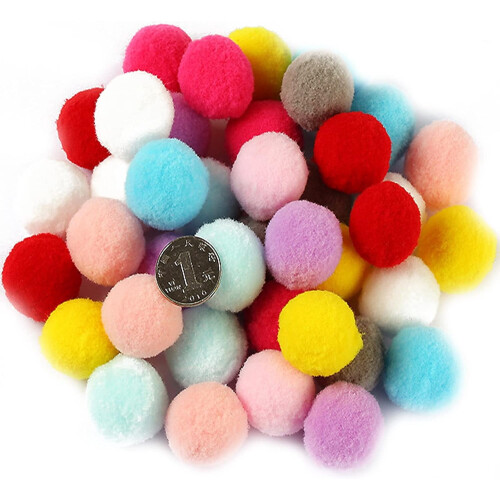 Flerfärgade pompombollar för pyssel 2000 st (3 cm) 2