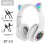 Ακουστικά Linyer για παιδιά, αυτιά γάτας, Bluetooth 5.0, λευκά 7