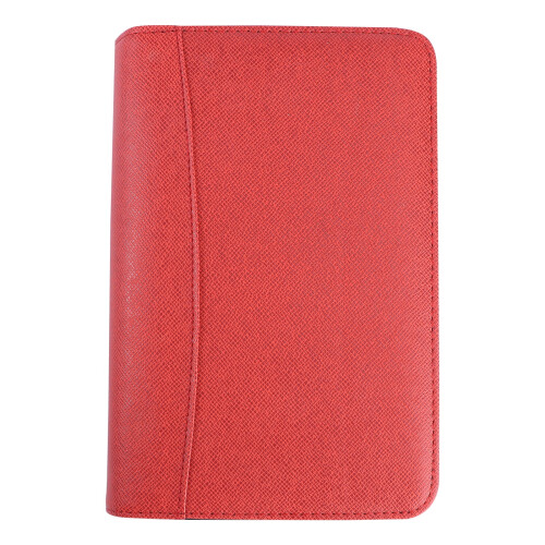 PU leather notebook with zipper and calculator