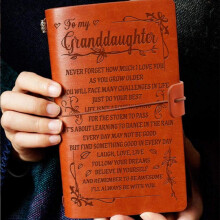 Vintage leather diary personalized for granddaughter