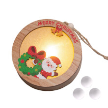 Christmas Baubles Wooden Light-Up Hanging Decor 3pcs