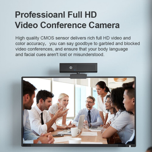 Webcam 1080p with Mic, Speaker, Mute Button and Privacy 2