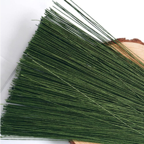 Arame floral verde, calibre 22, 60 cm (24 polegadas), 100 peças 1