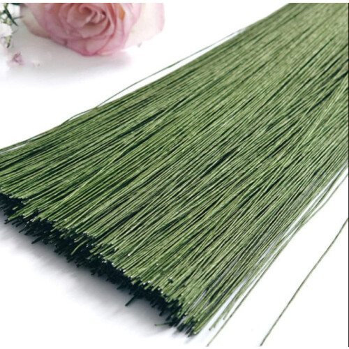 Arame floral verde, calibre 22, 60 cm (24 polegadas), 100 peças 2