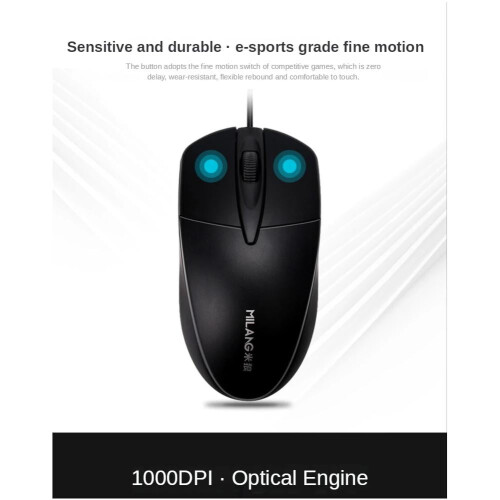 GHYJPAJK wired USB optical mouse for PC, black