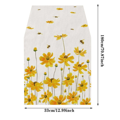 Leott rechteckige Tischdecke mit Blumenmuster, 1 Stück 2