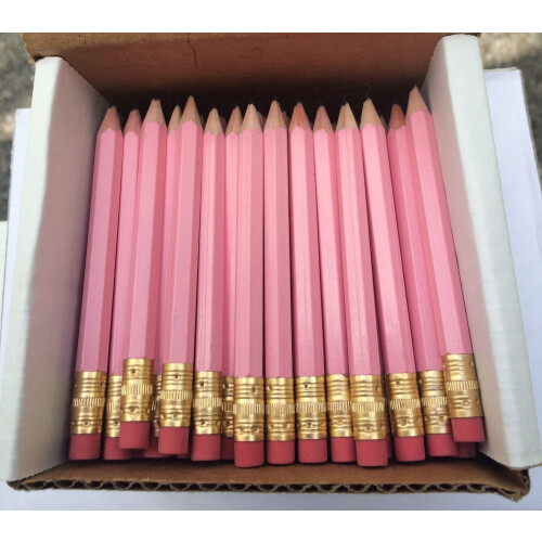 Half Pencils with Eraser #2 Hexagonal Pastel Box of 144 1