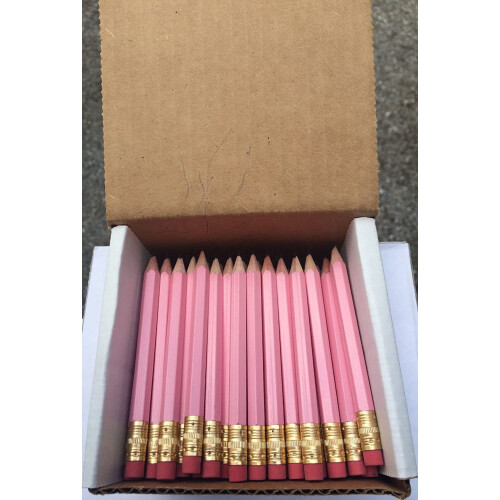 Half Pencils with Eraser #2 Hexagonal Pastel Box of 144 2