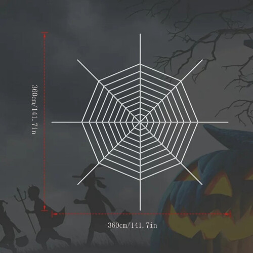 Halloween Spider Web Decoration White 11.8 Ft Circular 2
