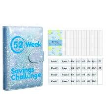 52-Wochen-Spar-Challenge-Ordner, Aufbewahrungs-Budgetbuch-Set, Bargeld-Challenge-Box mit Tasche, Notfallordner für Zuhause