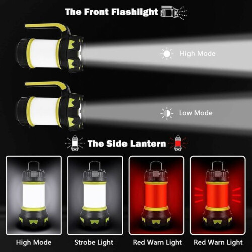 Λάμπα κάμπινγκ LED, επαναφορτιζόμενη USB με δυνατότητα ρύθμισης έντασης, αδιάβ 1