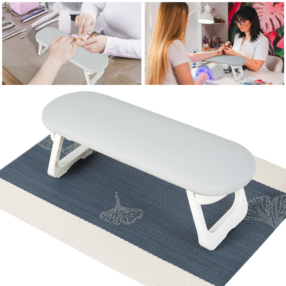 Nail Tech Arm Rest Cushion Microfiber Leather Gray