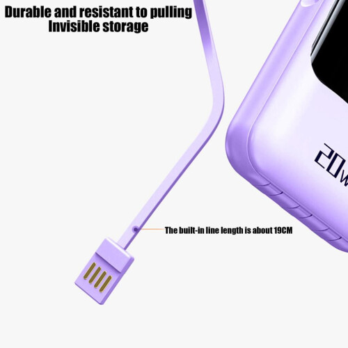 Ψηφιακή οθόνη power bank Leodye 5000mAh με καλώδιο και 2