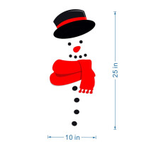 Christmas snowman magnet fridge sticker set