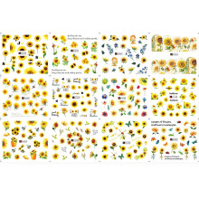 Sunflower daisy nail stickers for manicure, 1 set