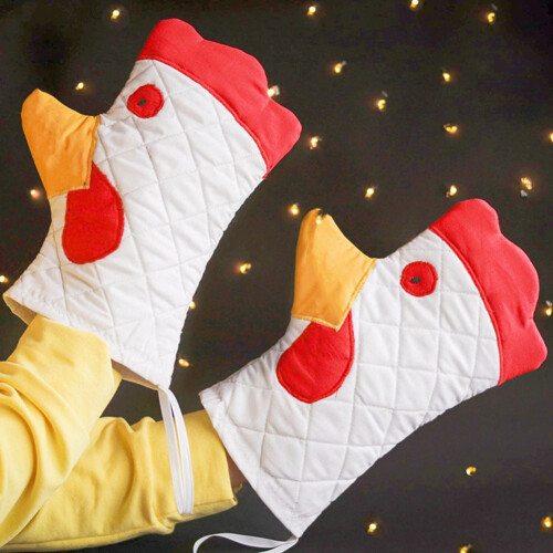 Rooster oven mitts heat resistant 2 pcs 2