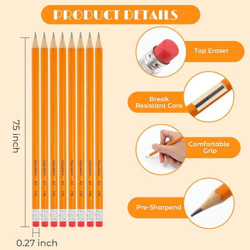 Yellow Pencils with Erasers 360-Pack 1