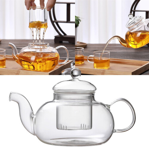 Γυάλινη τσαγιέρα Leott με εγχυτήρα 20,3oz ροζ 1