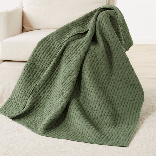 Levtex Home πράσινο καπιτονέ ριχτάρι βαμβάκι 50x60 ίντσες 1