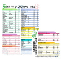 Magnetic Cooking Chart for Air Fryer Waterproof PVC
