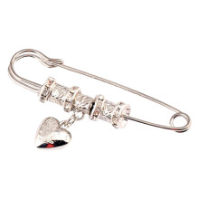 Retro Heart Brooch Silver Fashion Breastpin 1 Pc