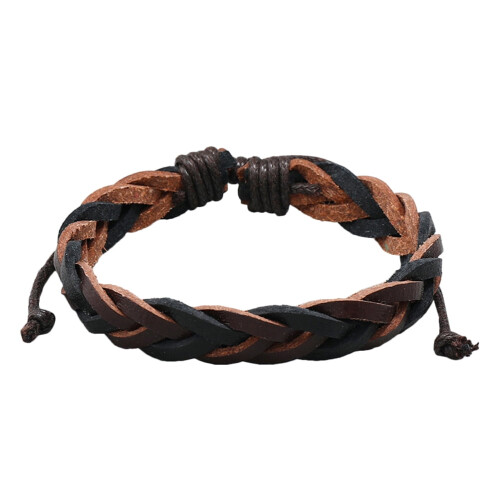 Men's leather braided bracelet 1 piece